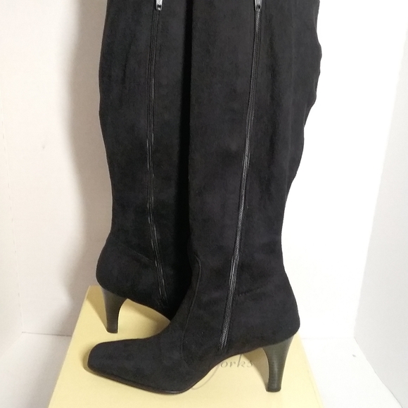 Studio Works Audrey II Black Suede Boots High Heels - Picture 2 of 10